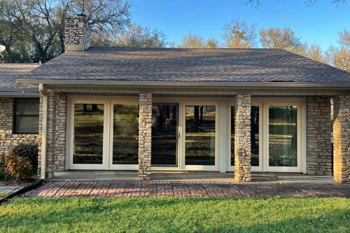 House exterior door from front lawn