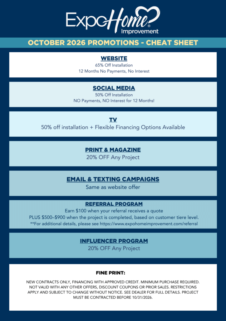 Oct 2026 Promo Cheat Sheet -Front